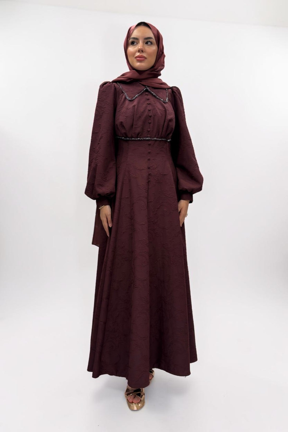 HÜMA ELBİSE BORDO