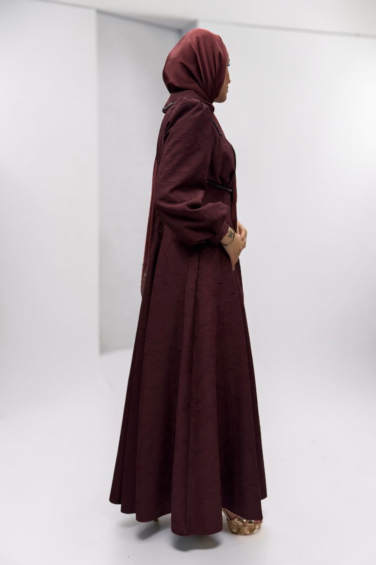 HÜMA ELBİSE BORDO