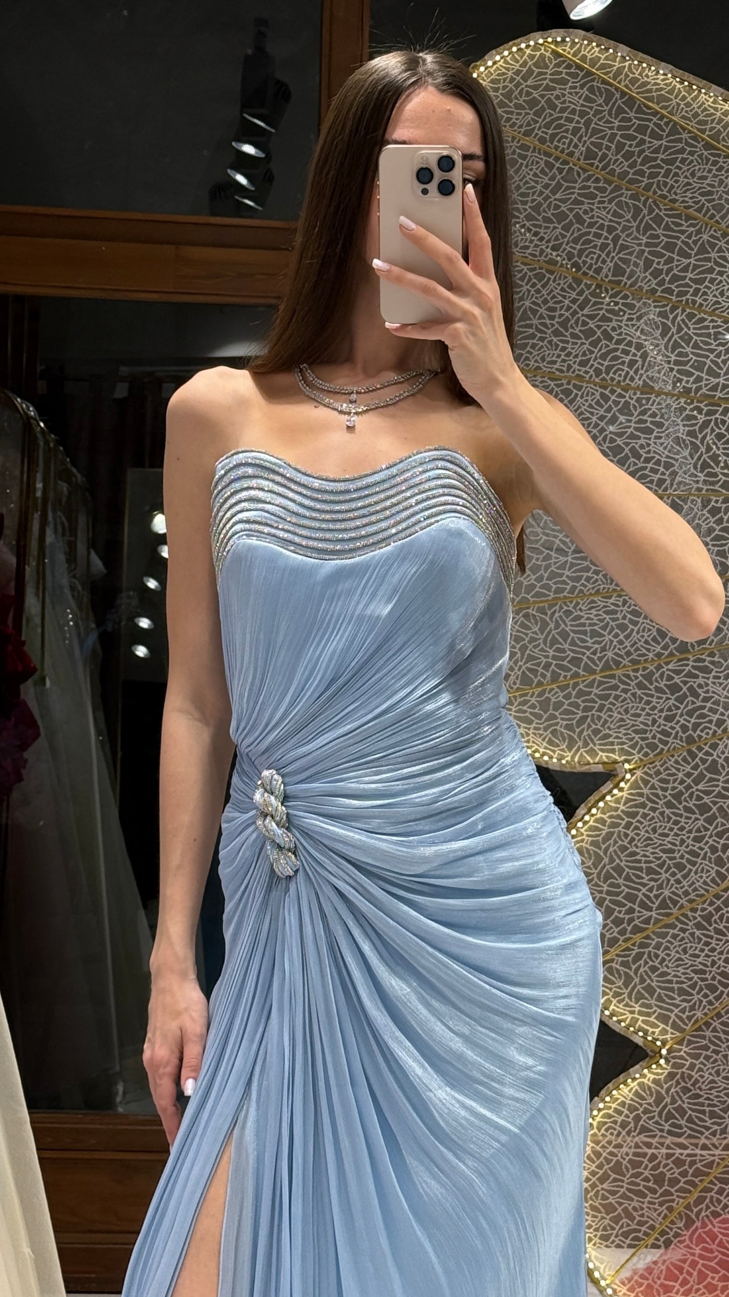 ANGELA ABİYE BUZ MAVİ